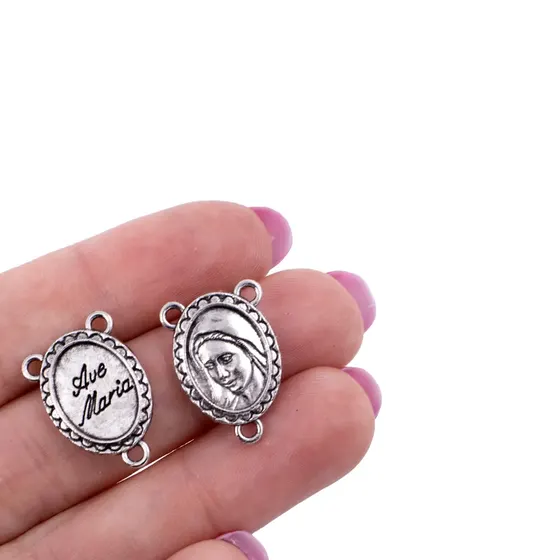 Entremeio Ave Maria 14X20Mm Em Zamac Com 250G