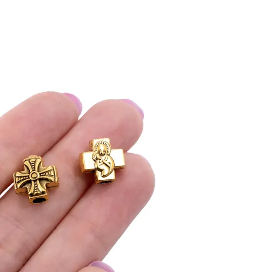 Entremeio Cruz De Jesus 12X12Mm Em Zamac Com 250G - 073 Dourado
