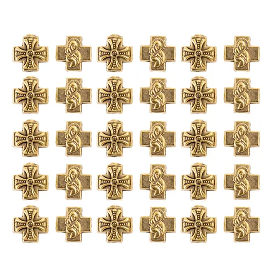Entremeio Cruz De Jesus 12X12Mm Em Zamac Com 250G - 073 Dourado