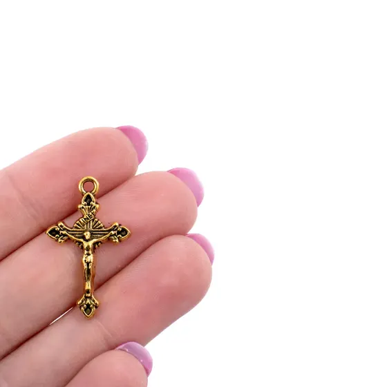 Pingente Crucifixo 16X27Mm Em Zamac Com 250G