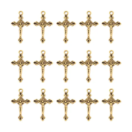 Pingente Crucifixo 16X27Mm Em Zamac Com 250G