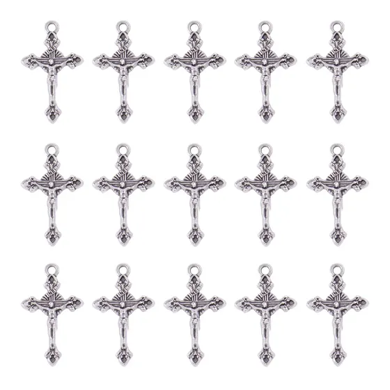 Pingente Crucifixo 16X27Mm Em Zamac Com 250G