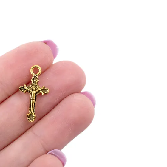 Pingente Crucifixo 12X22Mm Em Zamac Com 250G