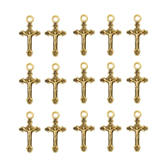 Pingente Crucifixo 12X22Mm Em Zamac Com 250G