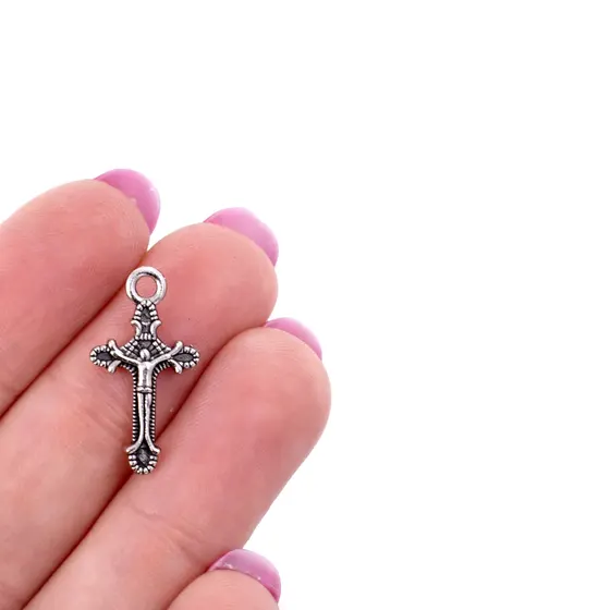 Pingente Crucifixo 12X22Mm Em Zamac Com 250G