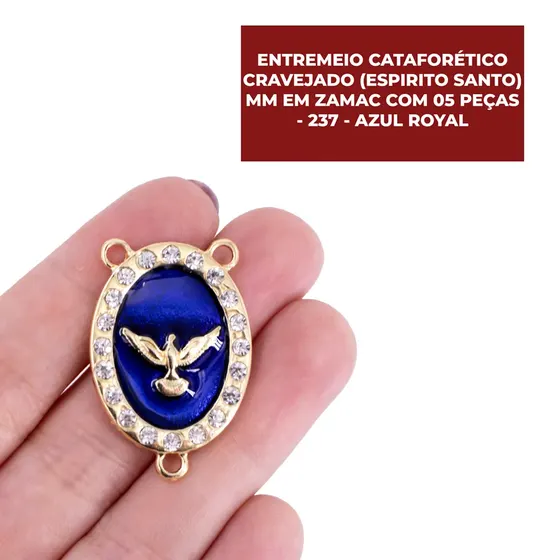 Entremeio Cataforetico Cravejado (Espirito Santo) Mm Em Zamac Com 05 Pecas