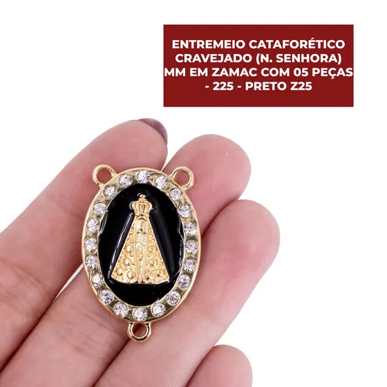 Entremeio Cataforetico Cravejado (N. Senhora) Mm Em Zamac Com 05 Pecas