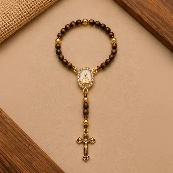 Entremeio N.S Aparecida Resinado Com Strass 16X20Mm Em Zamac Com 30 Unidades
