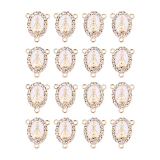Entremeio N.S Aparecida Resinado Com Strass 16X20Mm Em Zamac Com 30 Unidades
