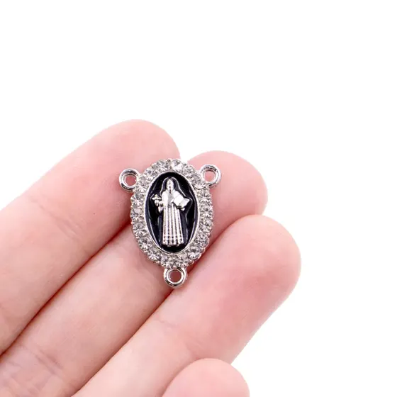 Entremeio Sao Bento Resinado Com Strass 16X20Mm Em Zamac Com 30 Unidades