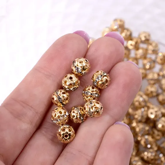 Esfera De Strass 08Mm Em Ferro Com 200 Pecas