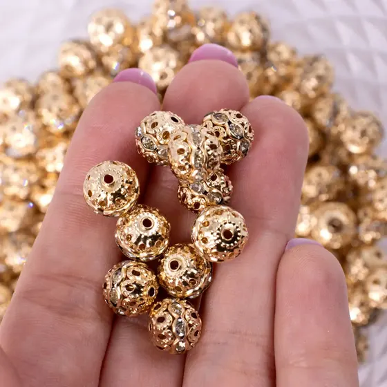 Esfera De Strass 10Mm Em Ferro Com 200 Pecas