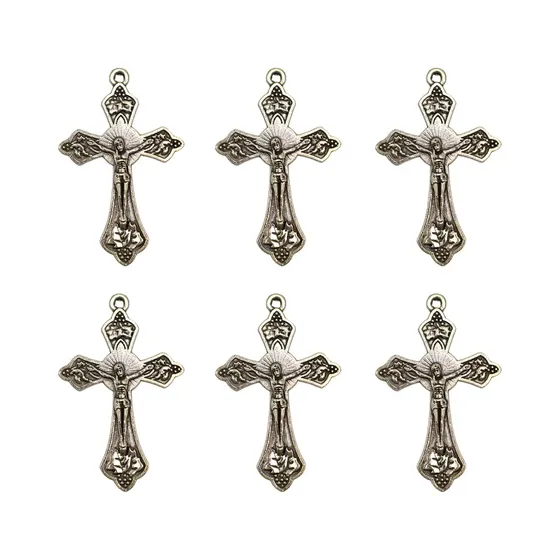 Pingente Crucifixo 22X34Mm Em Zamac Com 250G