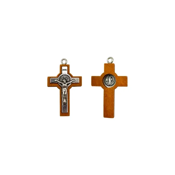 Pingente Crucifixo Inri 25X38Mm Em Madeira Com 20 Pecas