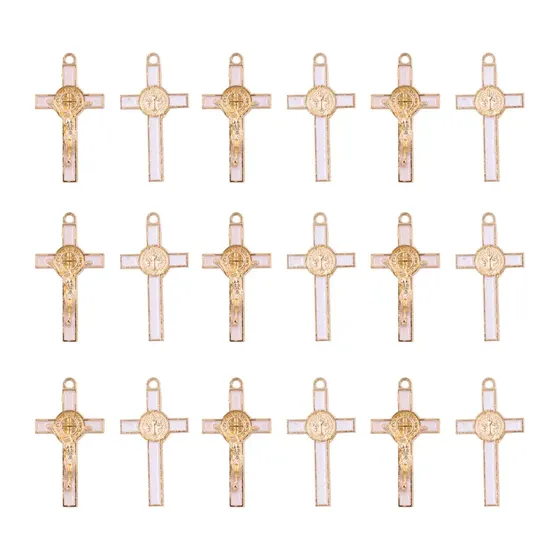 Pingente Crucifixo Sao Bento 20X37Mm Em Zamac Com Resina 30 Pecas