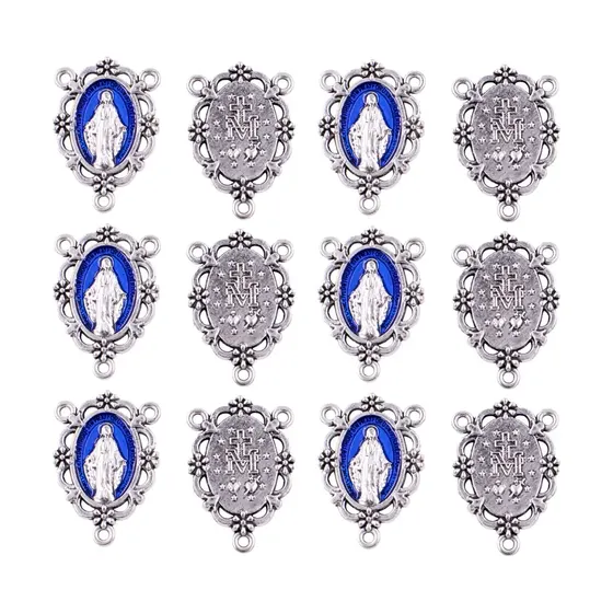 Entremeio Floral N.S Das Gracas 22X31Mm Em Zamac Com Resina 30 Pecas