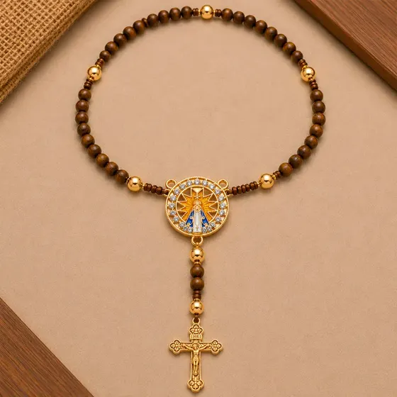 Entremeio N.S Aparecida Sol Com Strass 21X25Mm Em Resina Com 30 Pecas