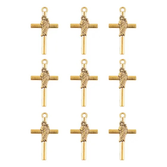 Pingente Cruz Com Sao Bento 13X23Mm Em Zamac Com 250G