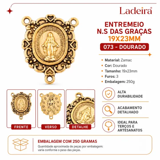 Entremeio N.S Das Gracas 19X23Mm Em Zamac Com 250G