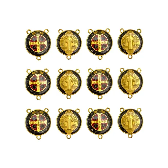 Entremeio Cruz Sao Francisco Resinado 30X35Mm Em Zamac Com 10 Pecas - 073 Dourado