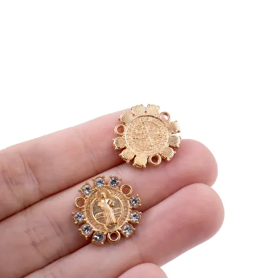 Entremeio Cruz De Sao Bento Com Strass 20Mm Em Zamac Com 30 Pecas