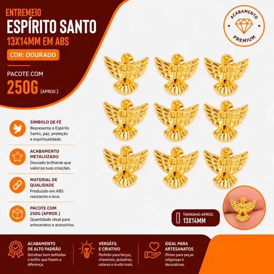 Entremeio Espirito Santo 13X14Mm Em Abs Com 250G