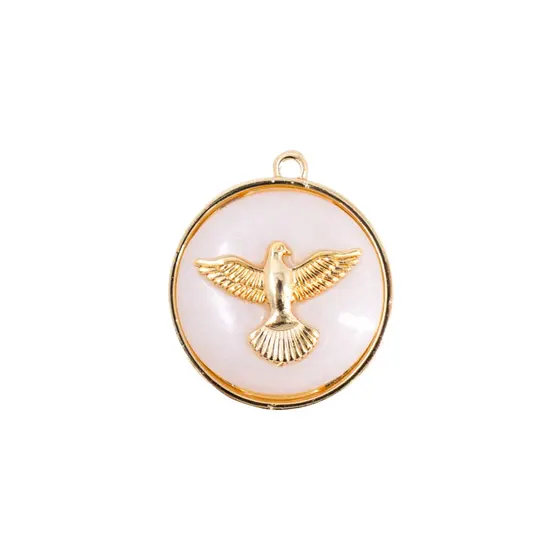 Pingente Cataforetico Espirito Santo Em Zamac Com 05 Pecas 382 - Rose Perolado