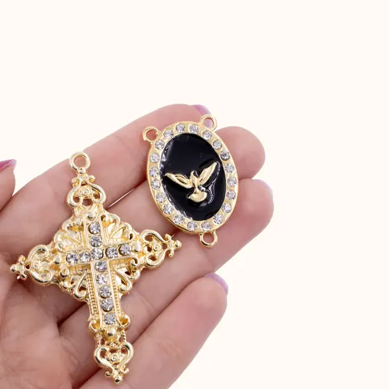 Kit Para Terco Cravejado (Espirito Santo) Em Zamac Com 03 Pares - 225 Preto Z25