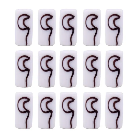 Firma Passante Orixas 13X25Mm Em Vidro Com 10 Pecas - Preto Velho - Branco