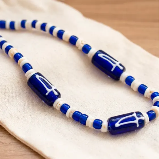 Firma Passante Orixas 13X25Mm Em Vidro Com 10 Pecas - Ogum Azul