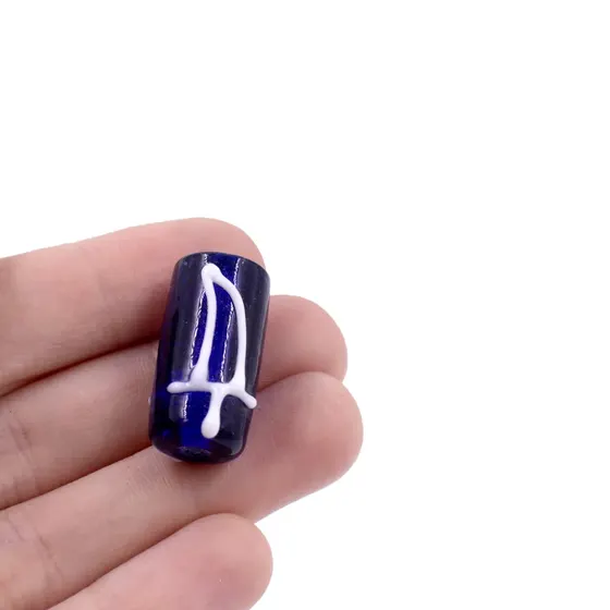 Firma Passante Orixas 13X25Mm Em Vidro Com 10 Pecas - Ogum Azul
