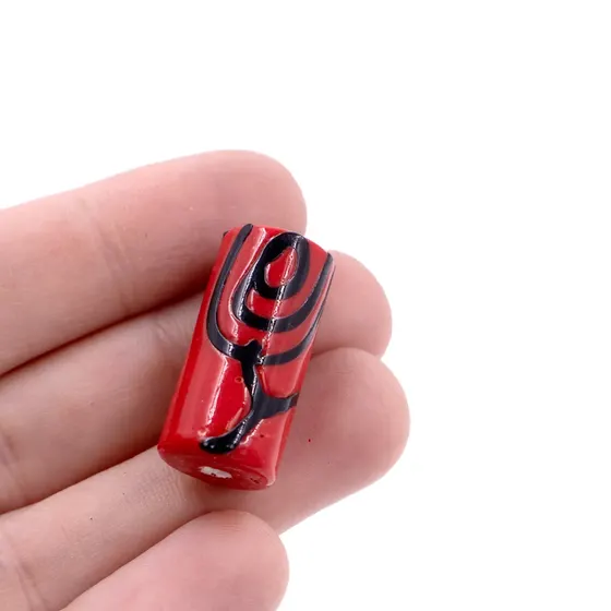 Firma Passante Orixas 13X25Mm Em Vidro Com 10 Pecas - Pombagira Vermelho