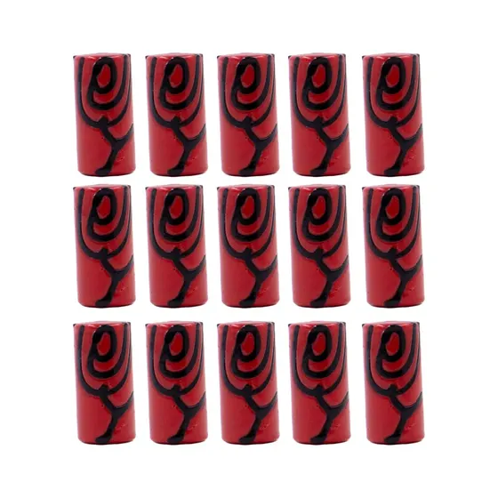 Firma Passante Orixas 13X25Mm Em Vidro Com 10 Pecas - Pombagira Vermelho