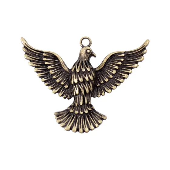 Pingente Pomba Espirito Santo 80X60Mm Em Zamac Com 02 Pecas - 075 Ouro Velho