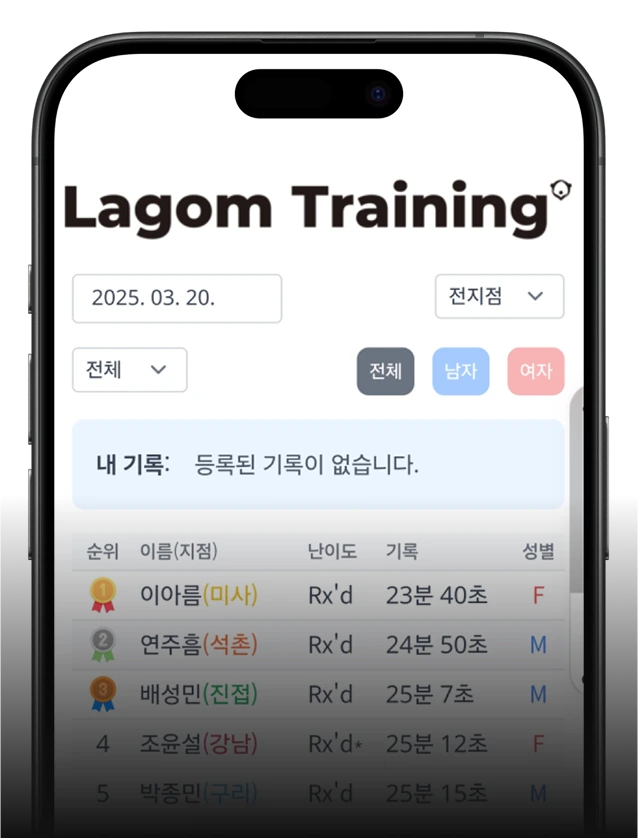 라곰 트레이닝 운동 기록 공유 시스템