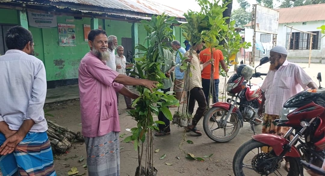 মহিষখোচায় প্রায় ৩০টি মসজিদ-মাদরাসায় গাছের চারা বিতরণ