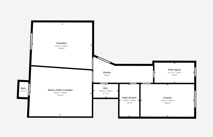 Appartement à louer 2 pièces à 1202 Genève - Genève