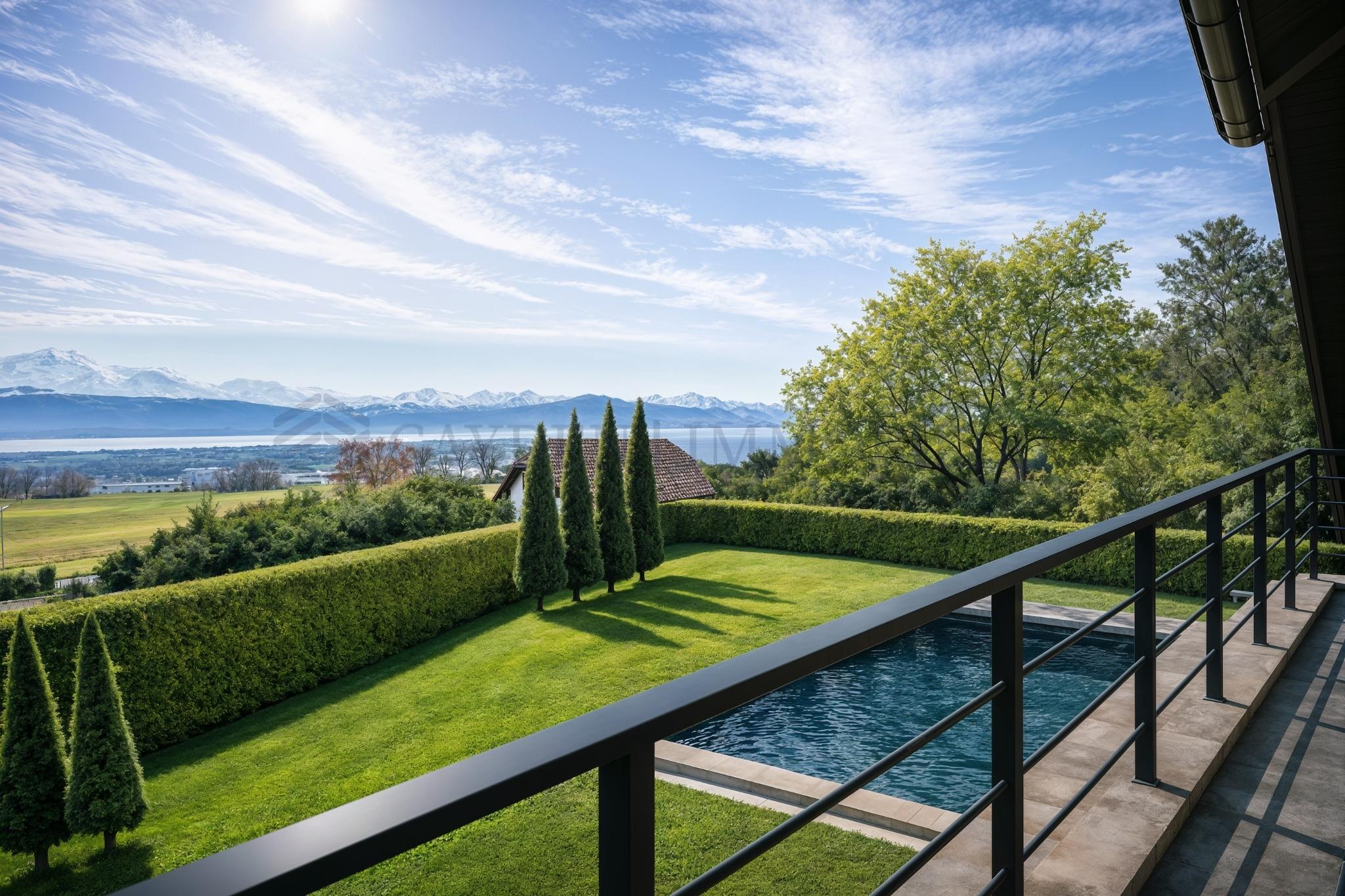 Villa contemporaine vue lac panoramique à 10 minutes de Gland 