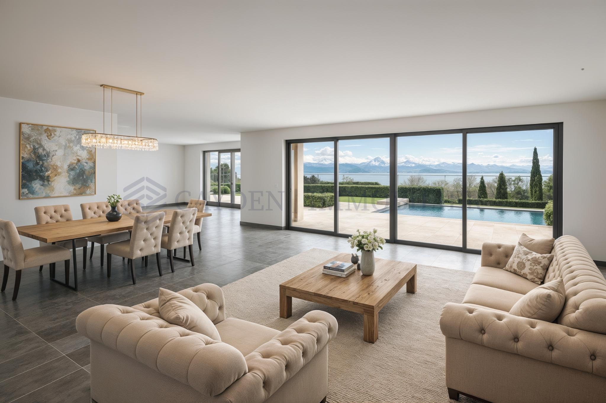 Villa contemporaine vue lac panoramique à 10 minutes de Gland 