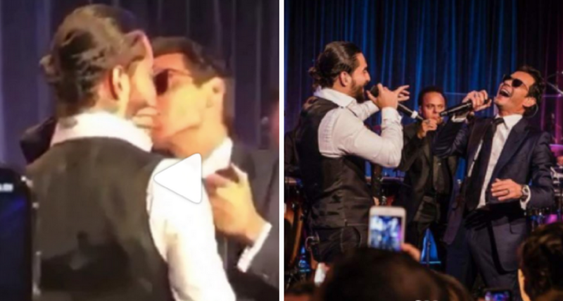 Marc Anthony le planta tremendo beso a Maluma