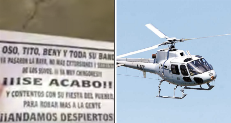 Dejan caer mensajes de un helicóptero en la Feria del Caballo