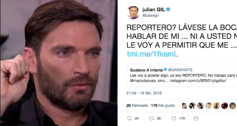 Julián Gil desata guerra con reportero en redes sociales