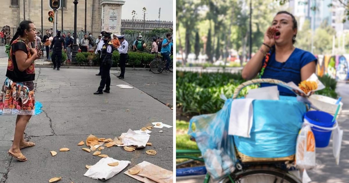 Atacan y humillan a Lady Tacos de Canasta al arrebatarle su mercancía   