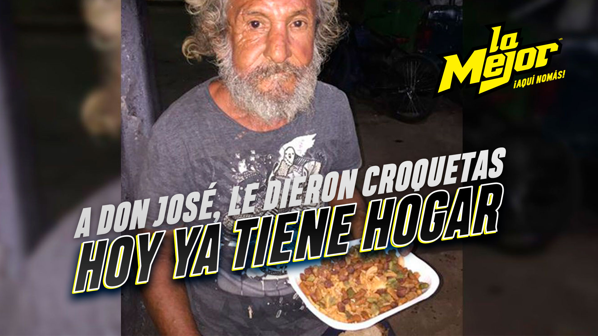 A don José le dieron croquetas de perro con arroz, hoy tiene ya un hogar