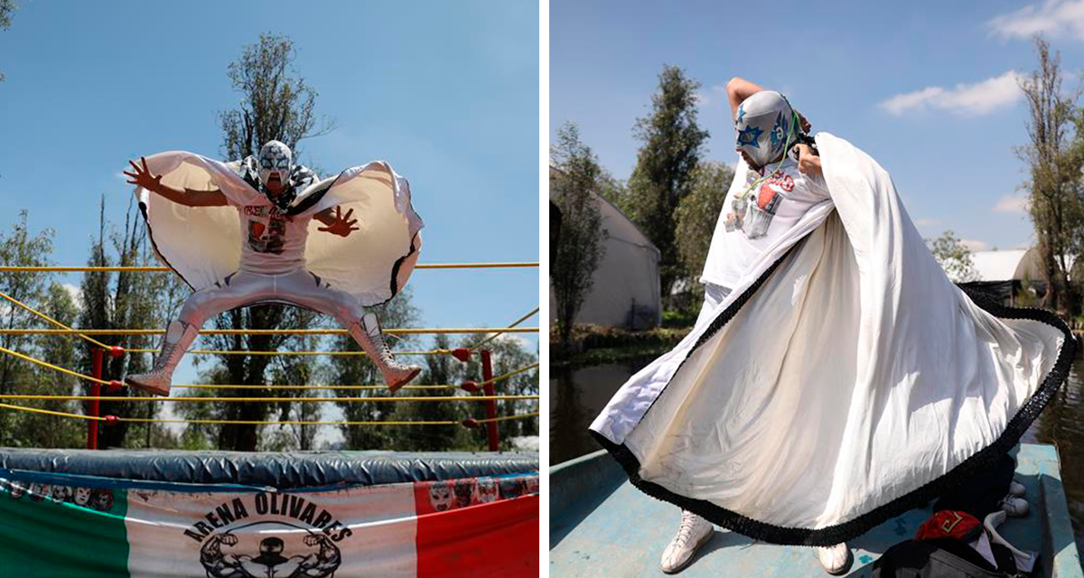 luchador en xochimilco