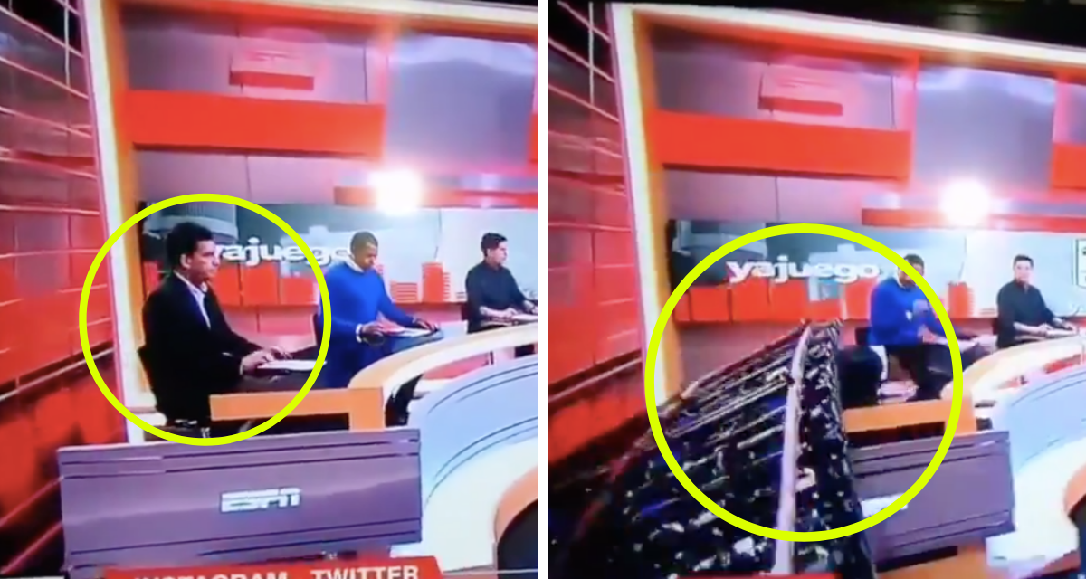 Pantalla gigante cae sobre conductor en pleno programa