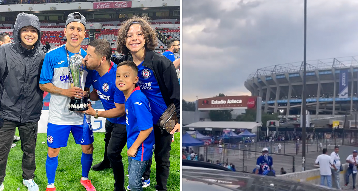 Larry Hernández en el estadio azteca