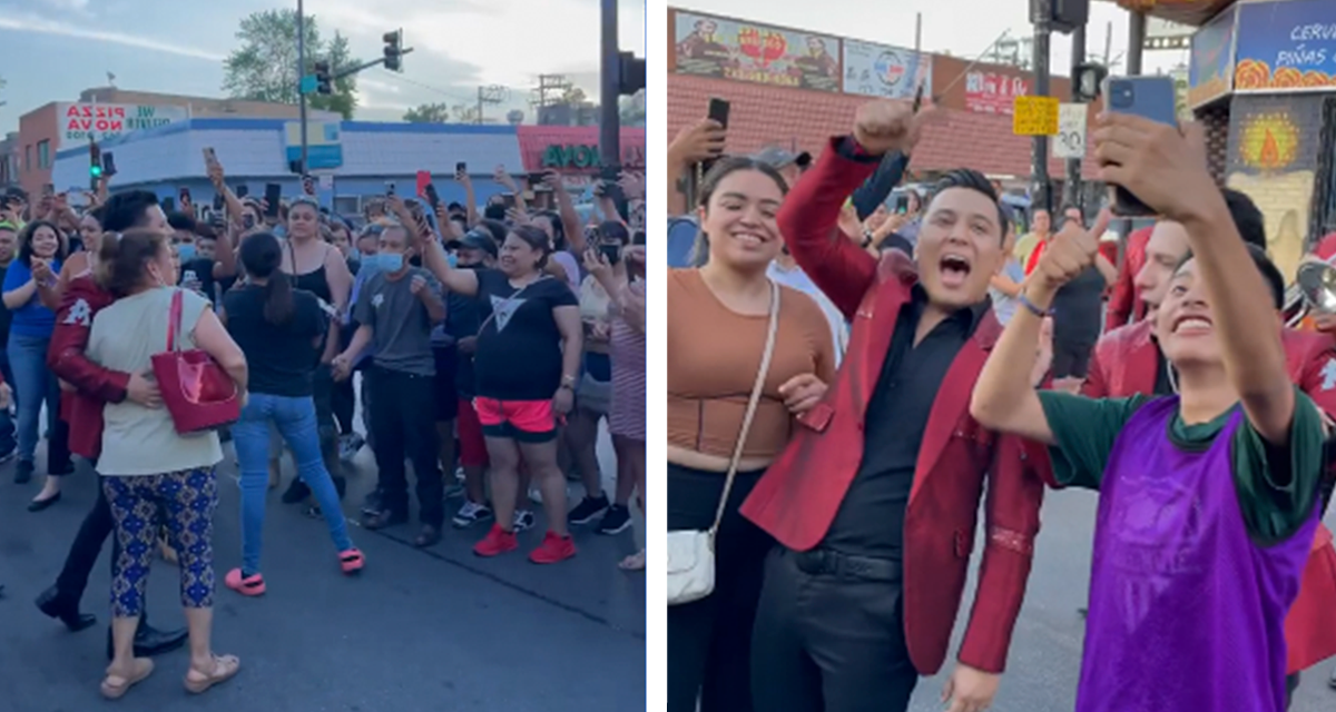 arrolladora cantando en la calle