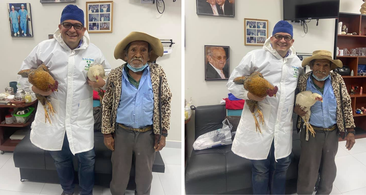 Abuelito pagó su operación con animales