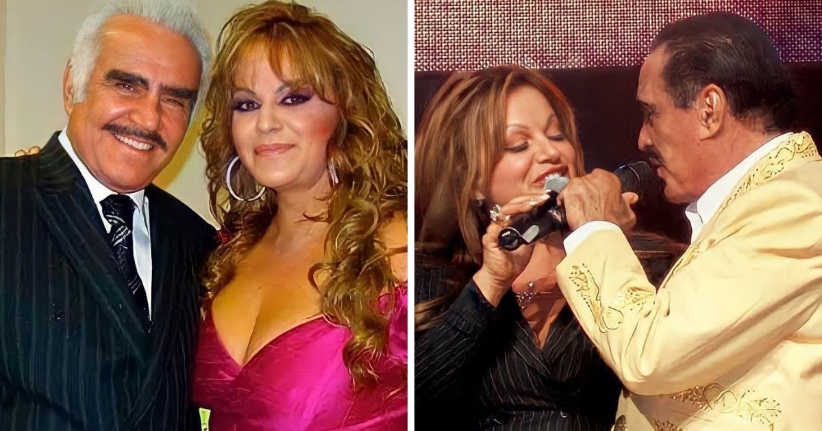 Jenni Rivera y Vicente Fernández se dieron un besito en el escenario